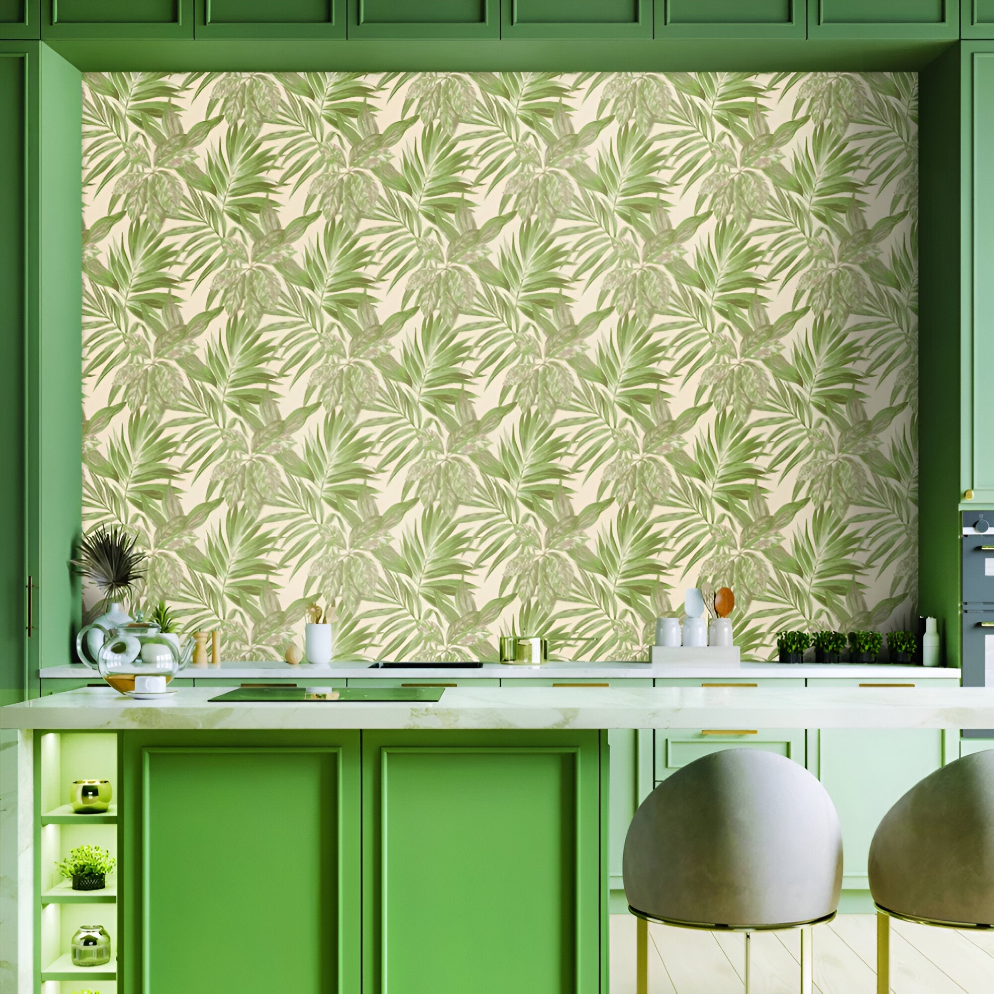 Chroma 74060-4 beige floral wallpaper featuring elegant botanical patterns on a soft neutral background, adding a timeless touch of sophistication and warmth to interior walls, ideal for modern and classic home décor.