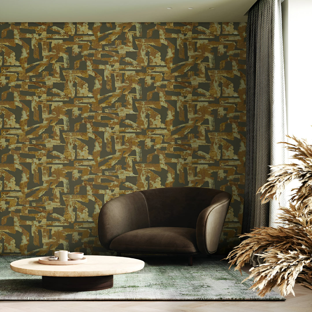Chroma 74066-5 brown textured wallpaper design featuring rich earthy tones with a refined surface finish, perfect for adding warmth and elegance to modern living rooms, cozy bedrooms, and stylish office interiors.