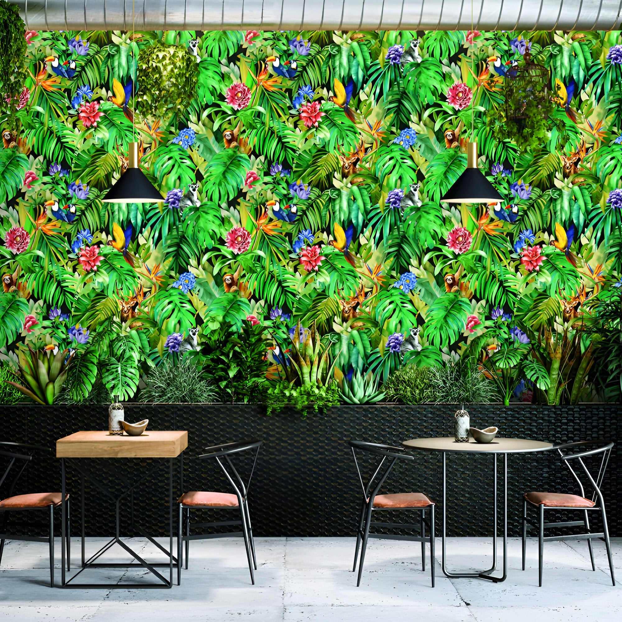 Chroma 74067-2 wallpaper featuring elegant floral motifs in refreshing green tones, designed to bring a natural, soothing, and stylish look to interior walls.