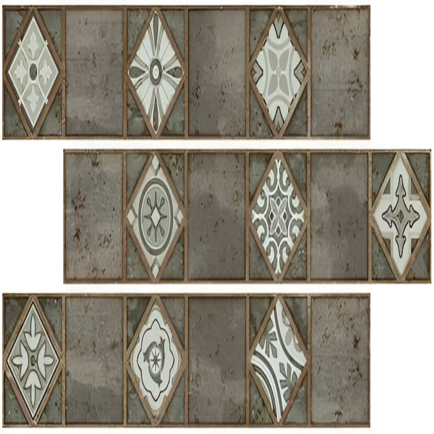 Cicilia Verde Vitrified Tile – 6×36 inch vitrified wood-look tile in a soft greenish-olive tone with realistic grain texture, perfect for nature-inspired interiors.