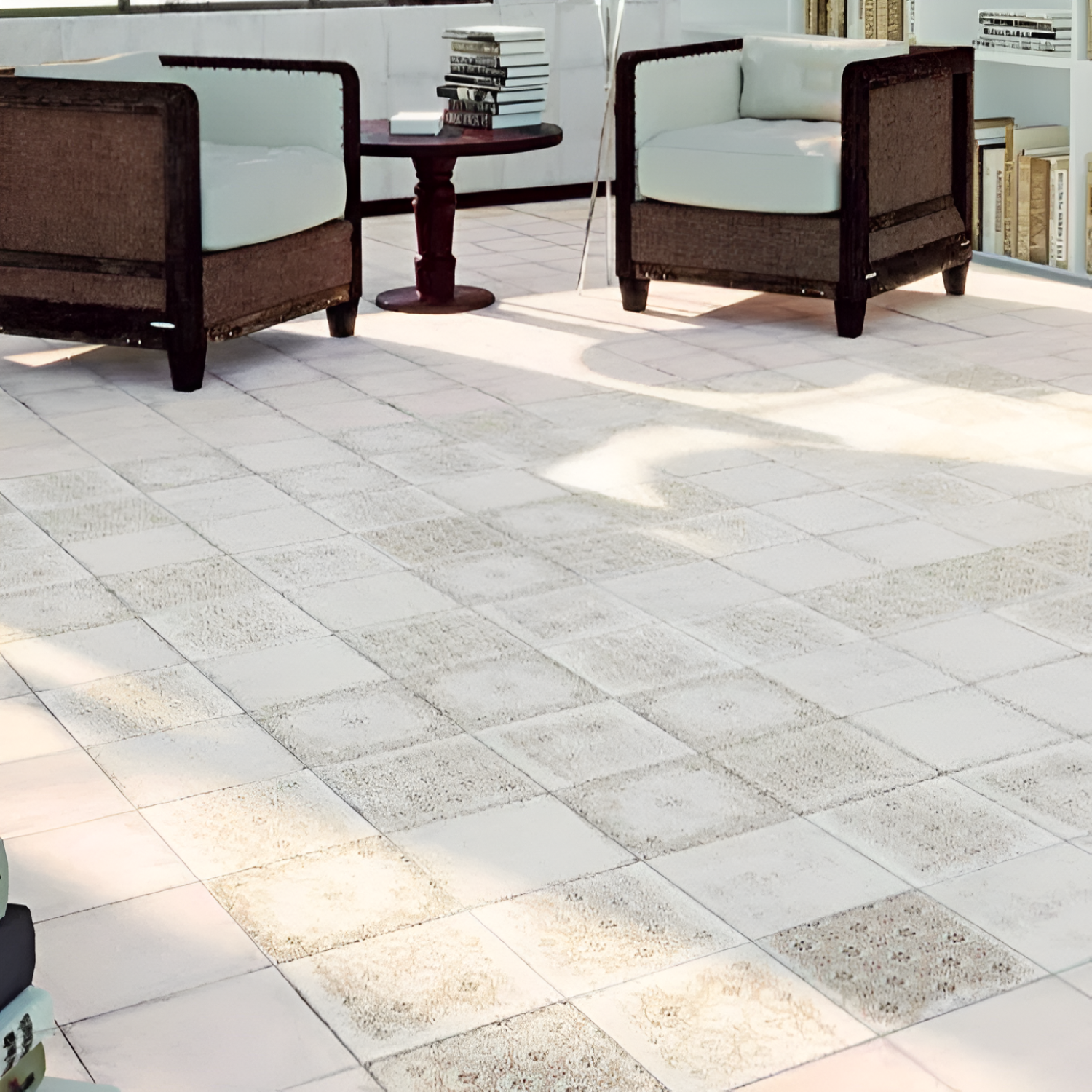 Clay Glacier Alanis Vitrified Matt Tile 9x9 Inch with cool glacier-inspired tones, subtle stone texture, and a smooth matte finish ideal for modern floors and walls.
