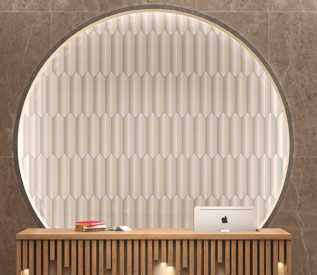 beige color picket subway tile on wall