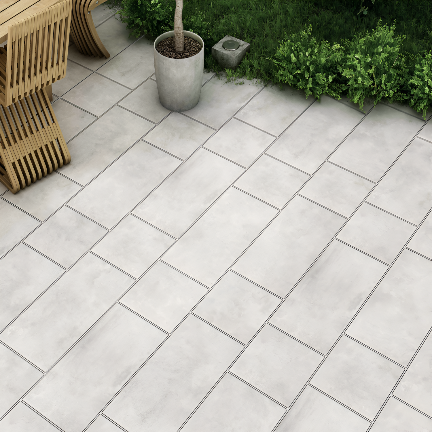 Concrete Grey Vitrified Floor Tile with a matt finish, featuring a sleek grey concrete-like texture, durable and scratch-resistant surface, ideal for modern floors in residential and commercial spaces.
