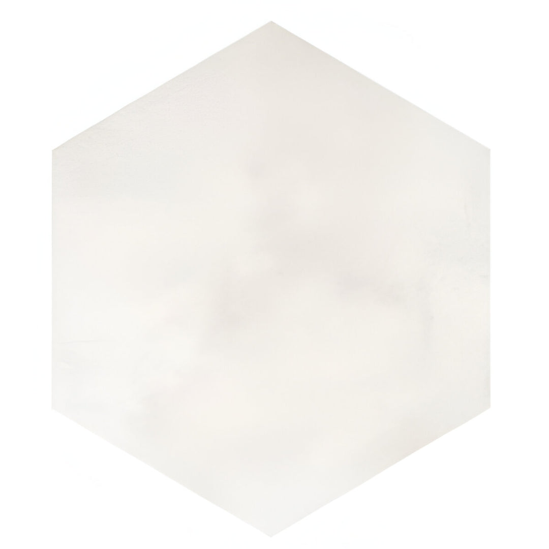 Cotto Bianco Matt Porcelain Tile 8x10 Inches – hexagonal white tile for walls and floors with a soft matte finish

