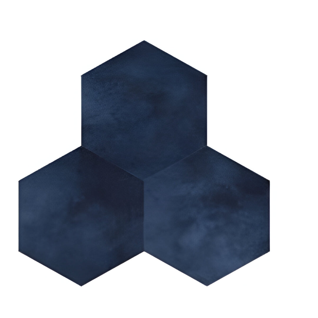 Cotto Blue Matt Porcelain Tile 8x10 Inches – soft blue hex tile for stylish floor and wall applications

