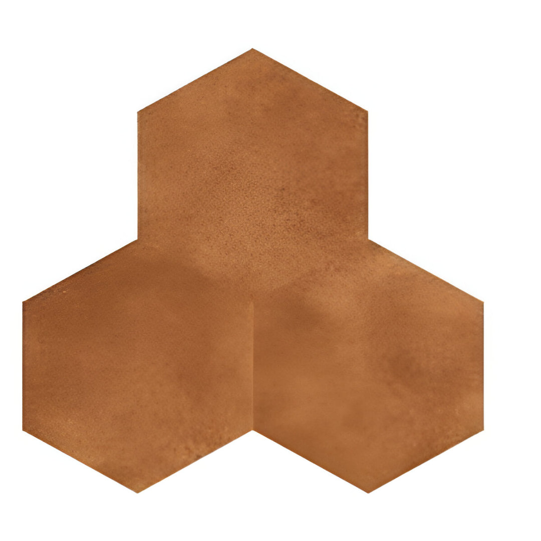 Cotto Brown Matt Porcelain Tile 8x10 Inches – hexagonal earthy brown tile for floor and wall use

