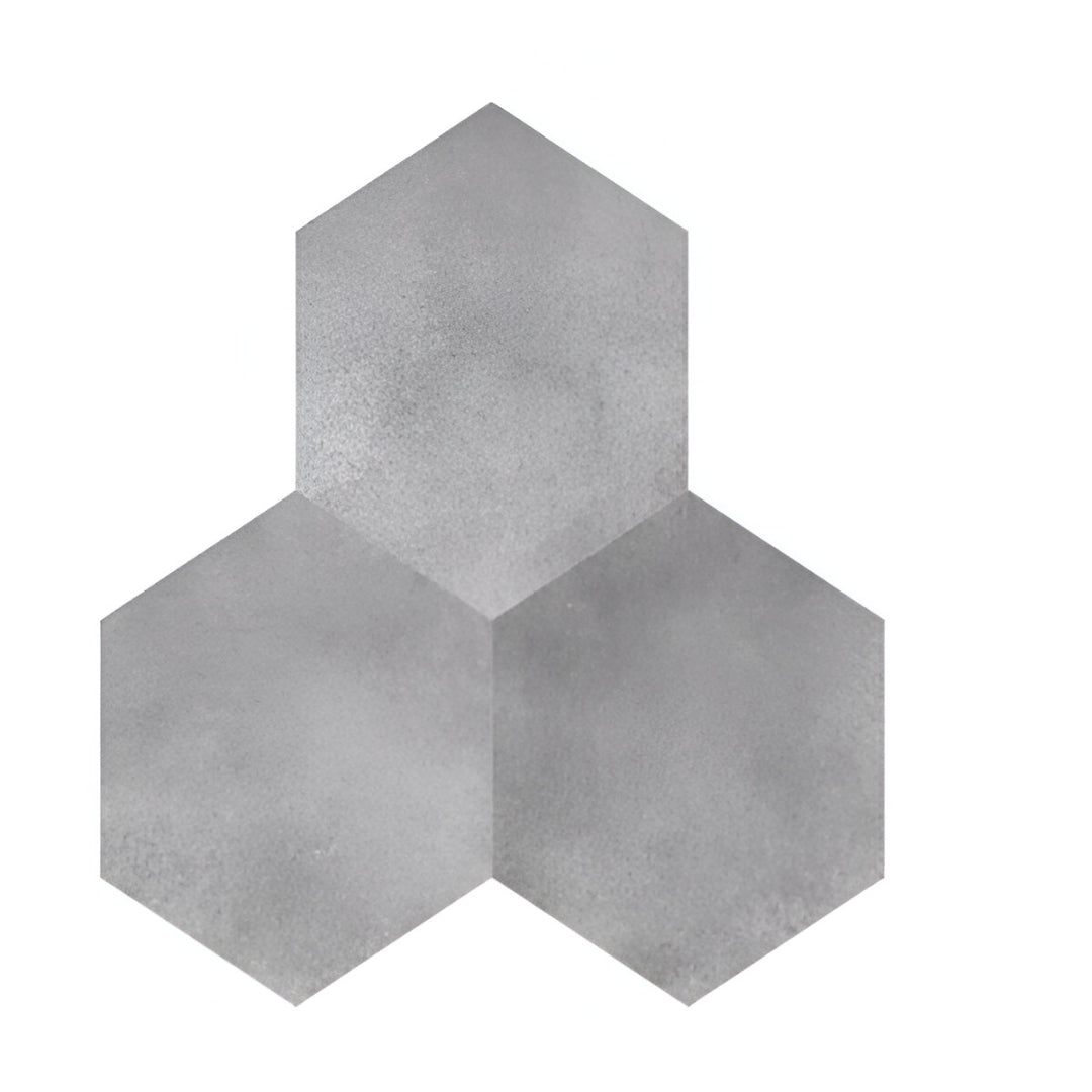 Cotto Charcoal Matt Porcelain Tile 8x10 Inches – hexagonal grey tile for modern floor and wall applications

