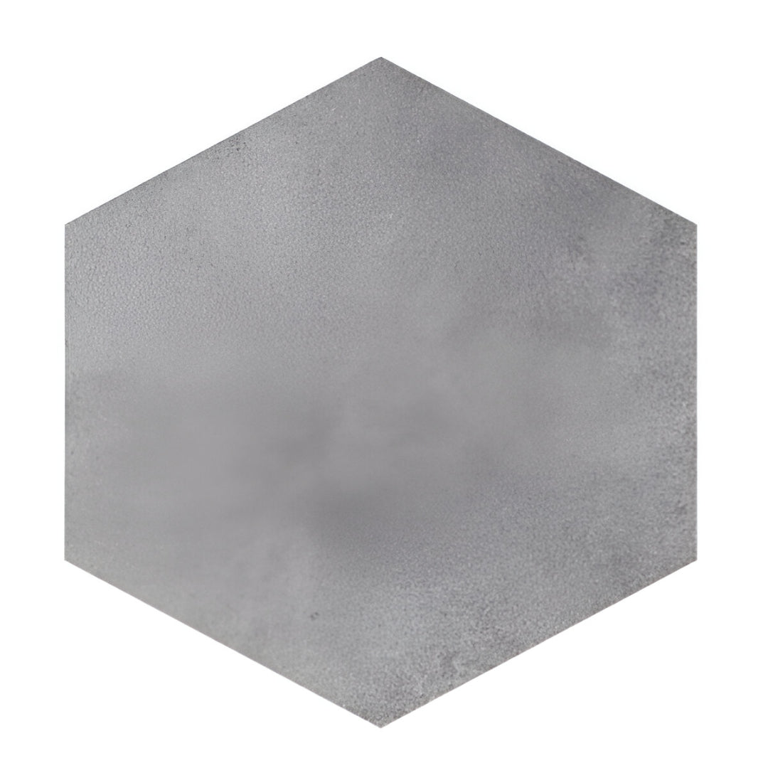 Cotto Charcoal Matt Porcelain Tile 8x10 Inches – hexagonal grey tile for modern floor and wall applications

