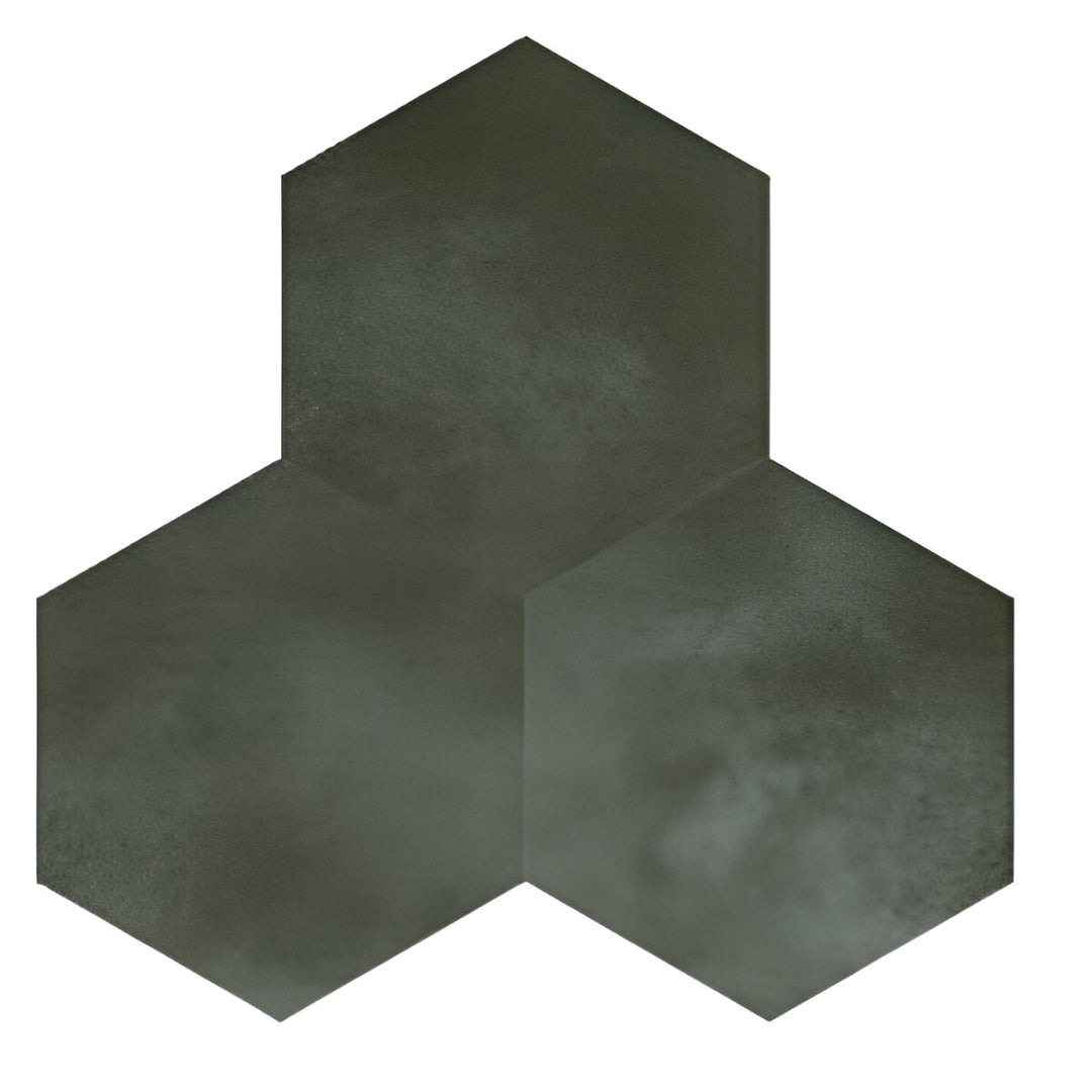 Cotto Green Matt Porcelain Tile 8x10 Inches – sage green hex tile for modern floor and wall designs

