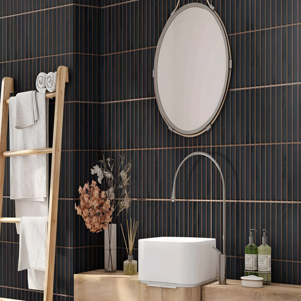 Coventry Black Sattin Matt Tile 12 x 24 Inch