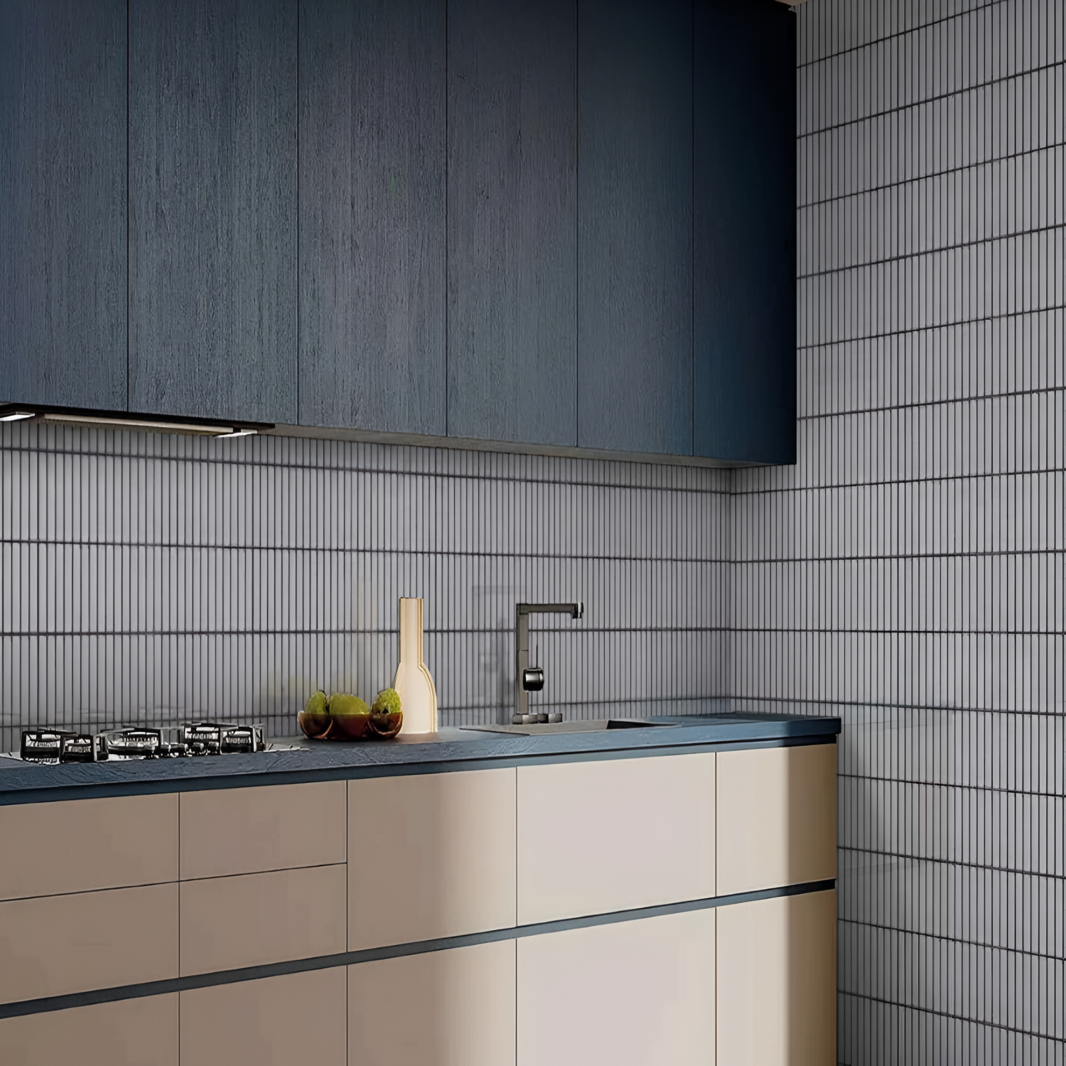 Coventry Kitkat Grey Fluted Tile 12x24 inch with a matt finish, featuring a stylish grey fluted texture, durable and scratch-resistant surface, ideal for contemporary floors and walls.
