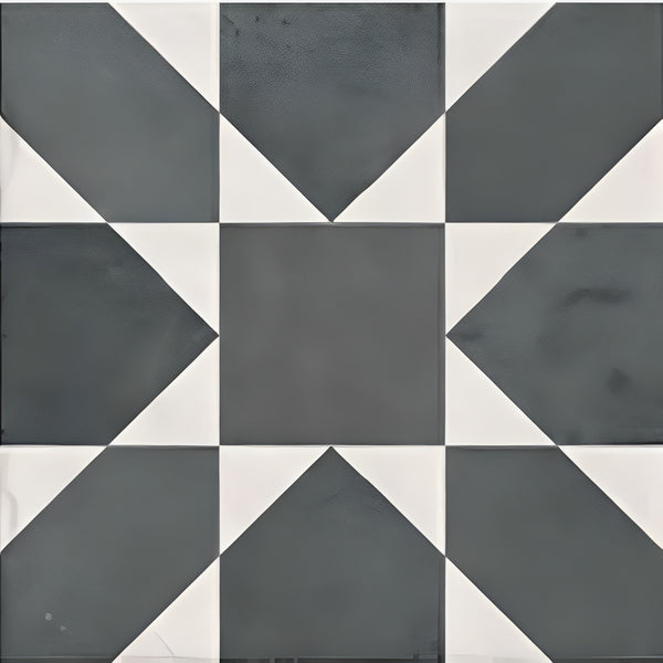 Crape Nero Decor Moroccan Vitrified Tile 8 * 8 Inch