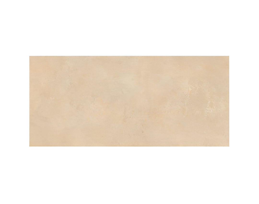 Crayon Beige vitrified tile installed on a modern living room floor and wall, showcasing large-format rustic surface with matt finish, clean straight edges, uniform texture, seamless joint pattern, and elegant contemporary layout suitable for residential and commercial interiors.