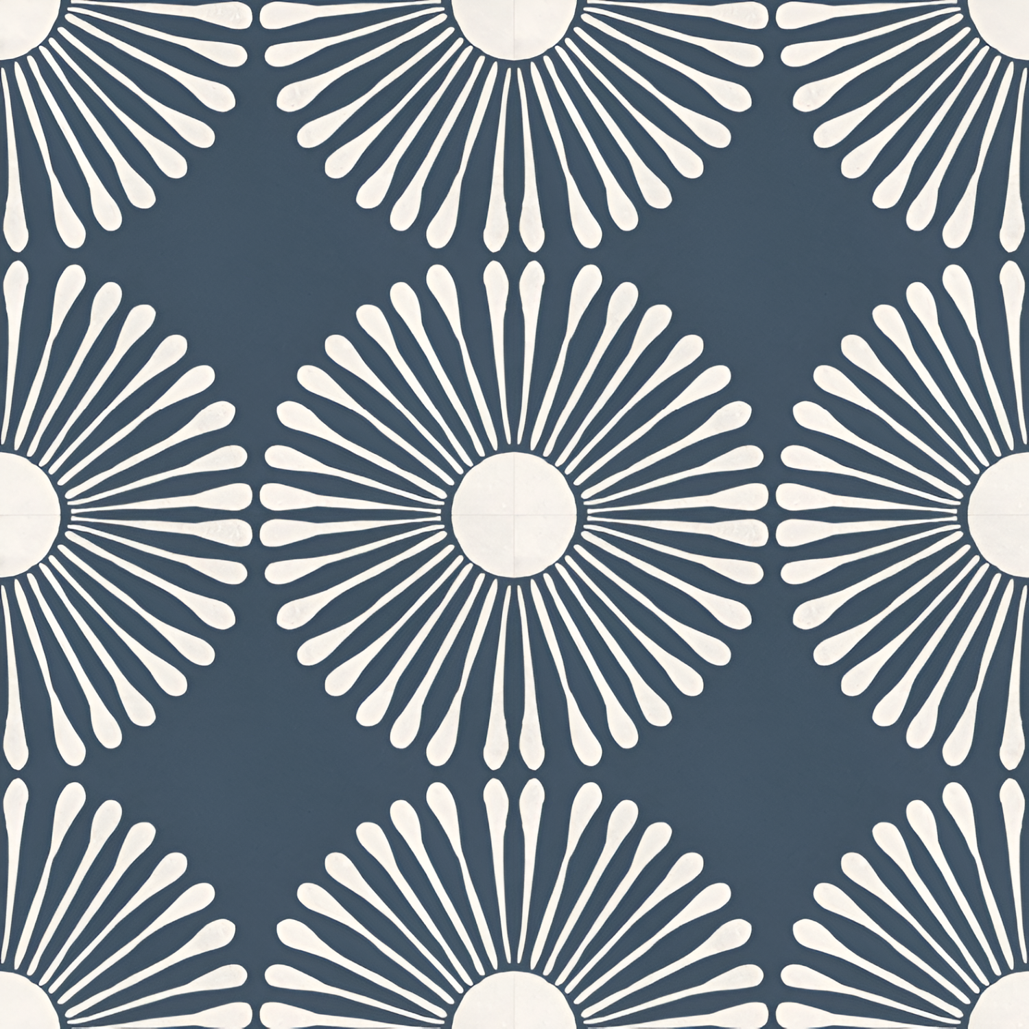 Cuba Azul Moroccan Ceramic Tile – 24x24 inch ceramic tile with rich blue Moroccan patterns and intricate geometric and floral detailing