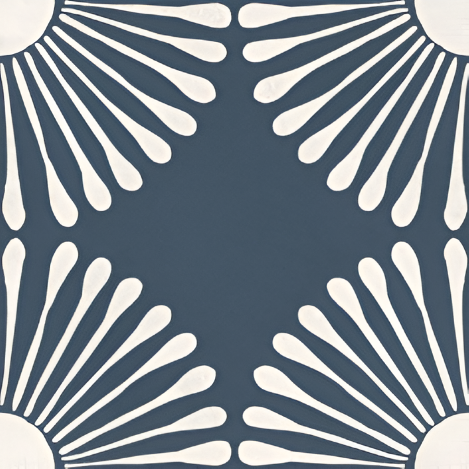 Cuba Azul Moroccan Ceramic Tile – 24x24 inch ceramic tile with rich blue Moroccan patterns and intricate geometric and floral detailing