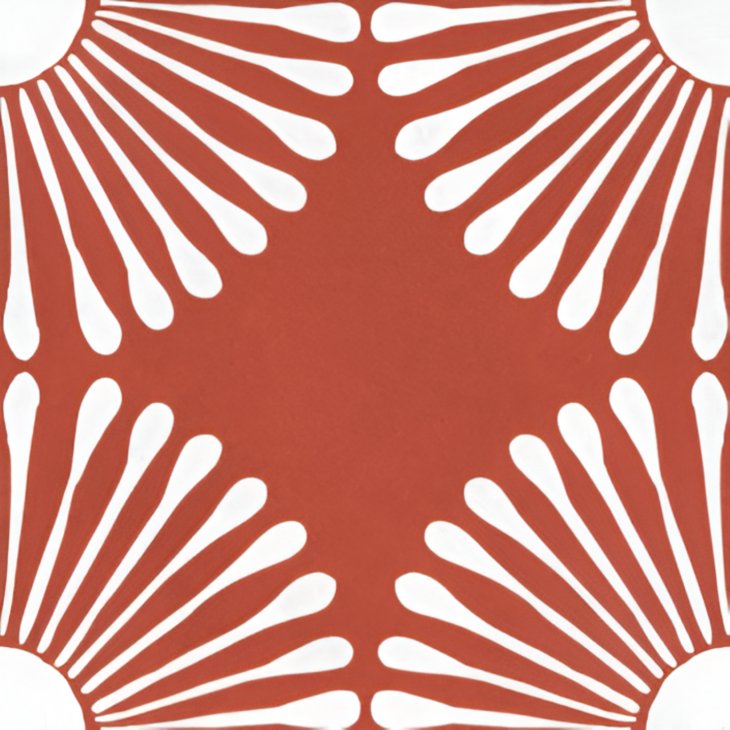 Cuba Rossa Moroccan Ceramic Tile – 24x24 inch ceramic tile featuring bold red and earthy Moroccan patterns with intricate geometric and floral designs.