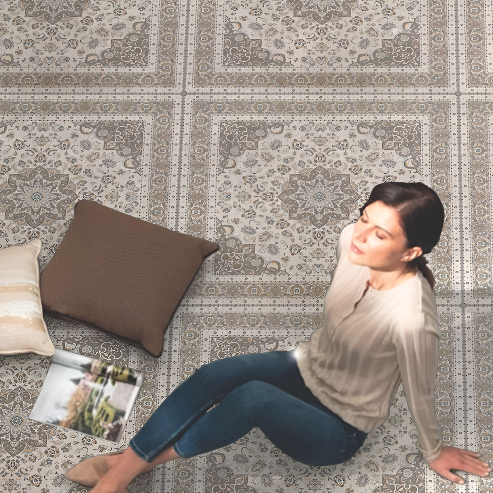 Darius Porcelain Matt 24x24 Inch Tile – Warm gray matte porcelain tile with a soft stone-like texture, ideal for contemporary floors and elegant wall applications.