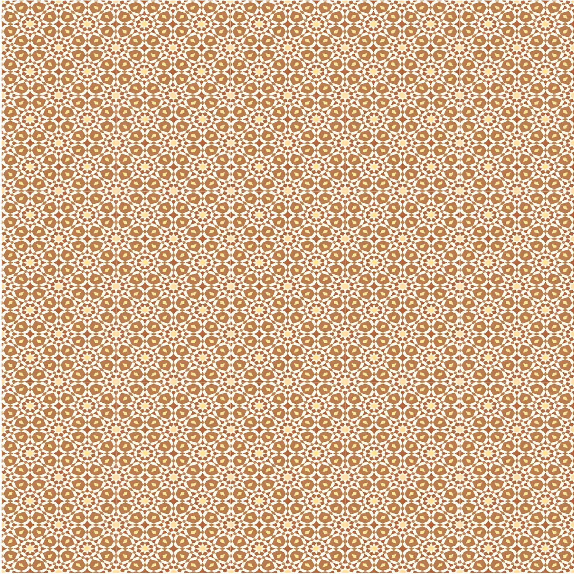 Dasol Brown Moroccan vitrified tile in 8x8 inch size featuring intricate printed Moroccan and rangoli-inspired patterns in warm brown tones with a smooth matt finish, suitable for stylish floor and wall décor in modern and traditional interiors.