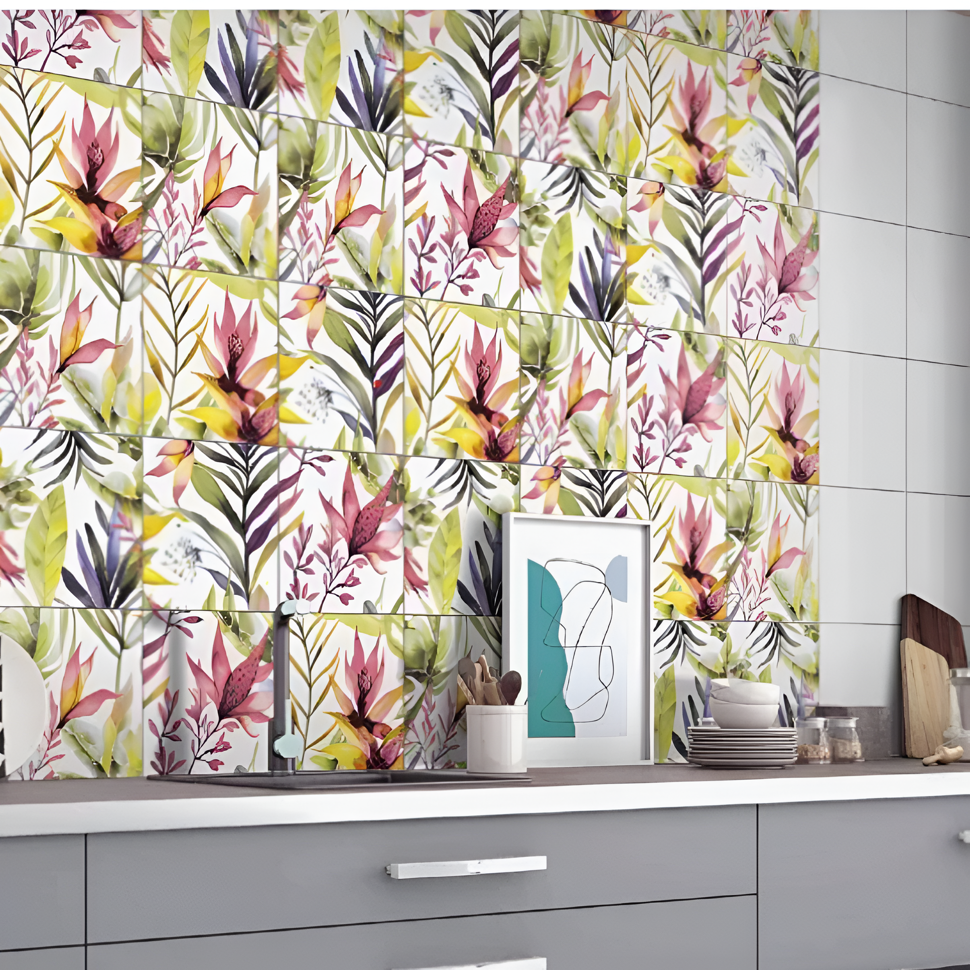 Dazzle White Paradise Decor Moroccan Tile in 8×8 inch size, showcasing its soft matt finish, delicate white background, and intricate Moroccan-inspired printed and rangoli-style patterns designed for premium floor and wall décor