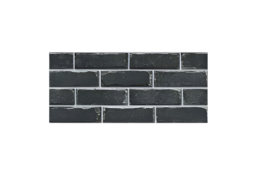 Delfos Nero Vitrified Tile 12 x 24 inch featuring a deep black design, ideal for adding a bold and contemporary touch to floors and walls.
