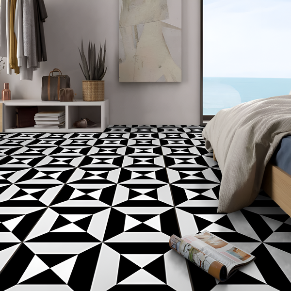 Artistic Grey Delta Moroccan Bedroom Wall