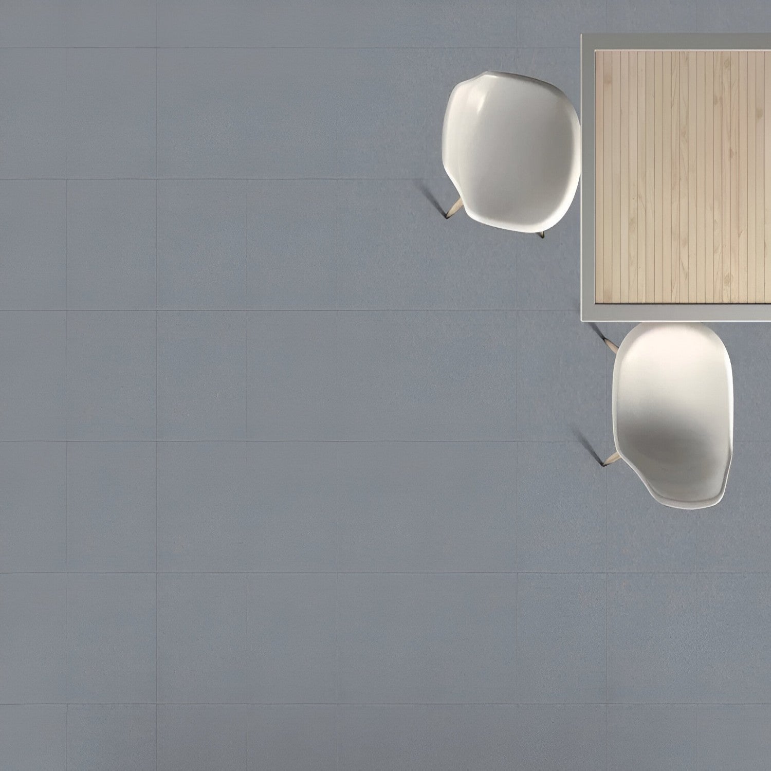 "Denim Mineral Plain Vitrified Tile 16x16 inch with soft mineral grey finish, smooth and durable surface, perfect for modern flooring and wall applications."
