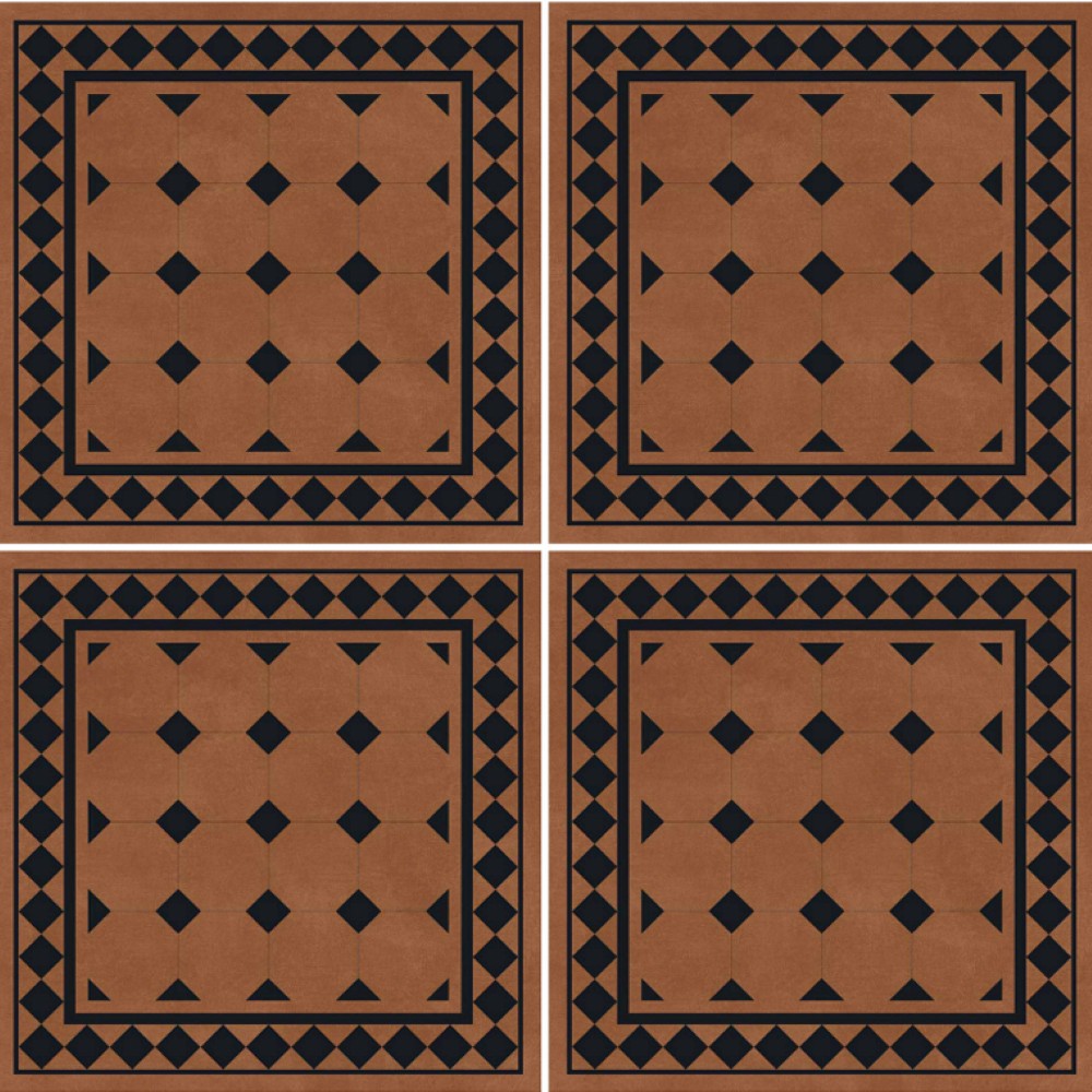 Derby Cotto Moroccan Vitrified Tile in 24 x 24 inch size showcasing an earthy Cotto base with detailed Moroccan geometric patterns, matte finish texture, and vitrified body suitable for modern floor interiors