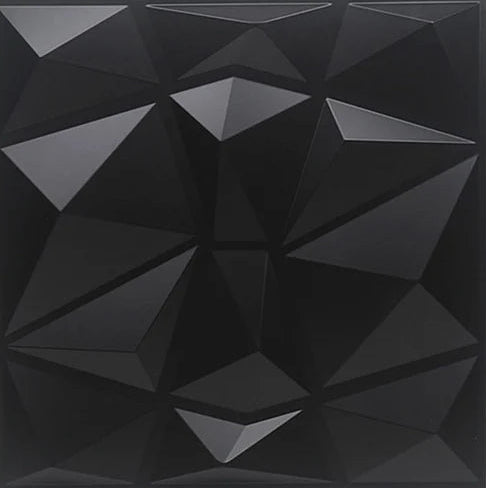 Diamond Black Ceramic Punched Tile 12*12 Inch