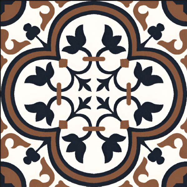 Dictate Red Brown Moroccan Vitrified Tile 12 x 12 inch featuring a warm red-brown Moroccan-inspired pattern, perfect for adding a rich and decorative touch to floors and walls.
