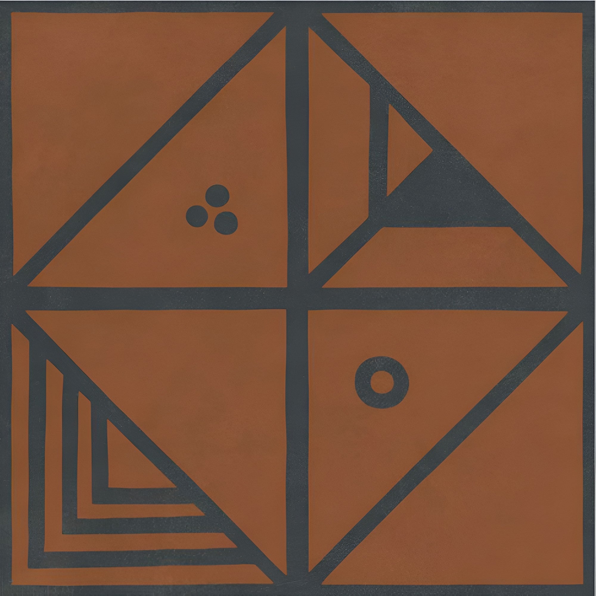 Dimenta Cotto Moroccan Vitrified Tile in a 24 x 24 inch size featuring a warm Cotto-inspired color base with intricate Moroccan-style detailing, displayed with a soft matt finish that highlights its artisanal character and rich cultural aesthetic, suitable for elegant and durable floor installations.