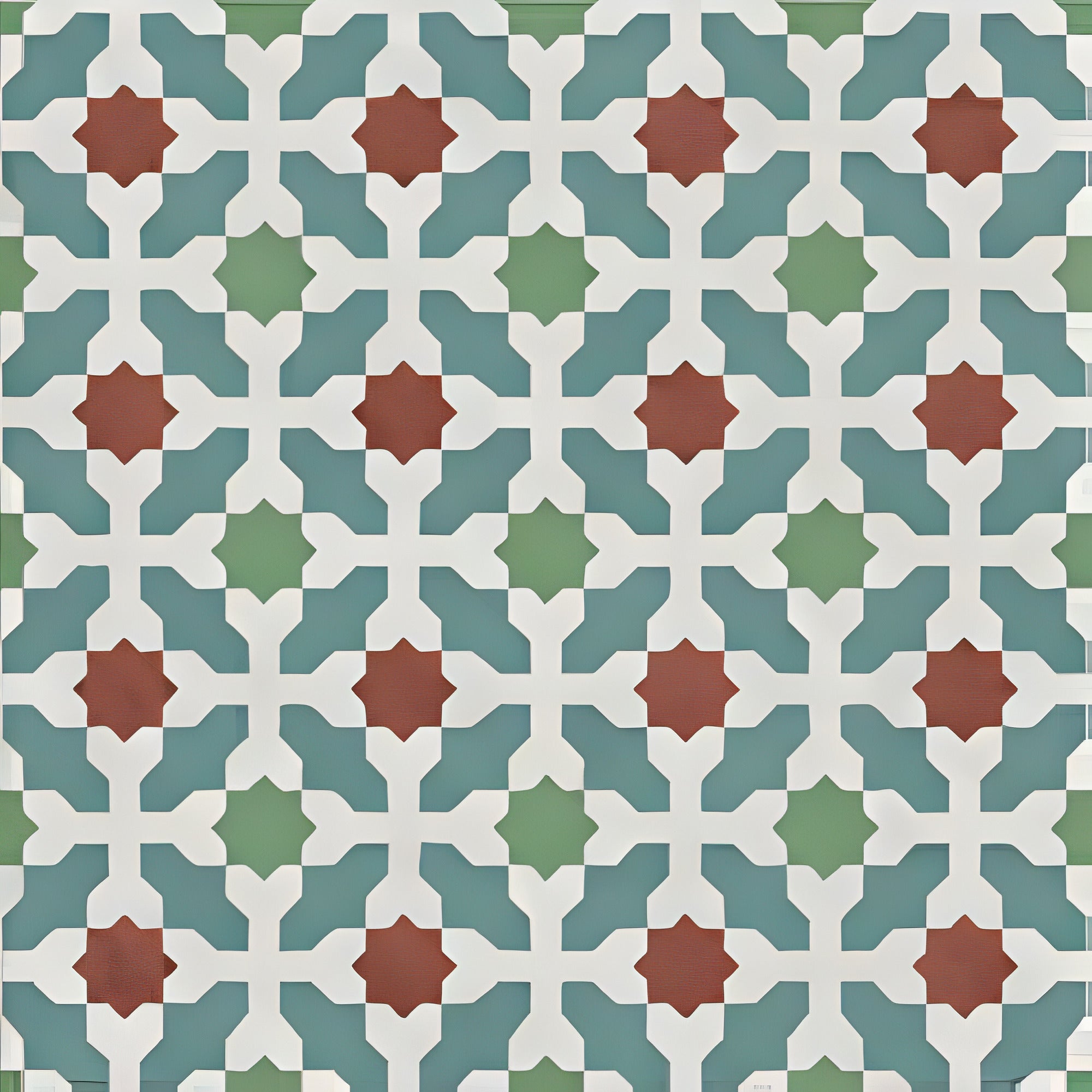 Ducati Mint Decor 3 Moroccan vitrified tile in 8×8 inch size showcasing detailed mint-colored printed rangoli-inspired artwork with a smooth glossy finish for decorative floor and wall applications