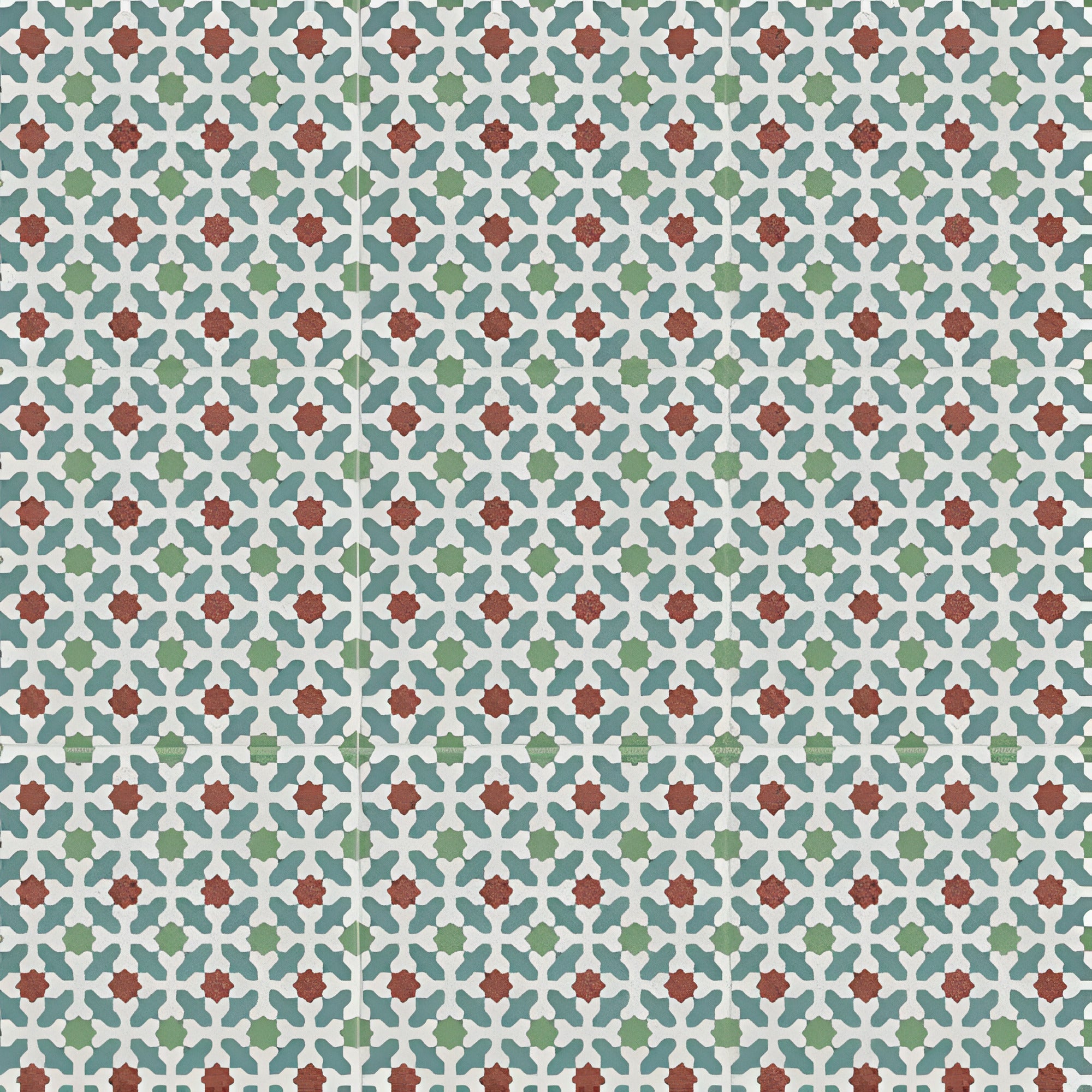 Ducati Mint Decor 3 Moroccan vitrified tile in 8×8 inch size showcasing detailed mint-colored printed rangoli-inspired artwork with a smooth glossy finish for decorative floor and wall applications