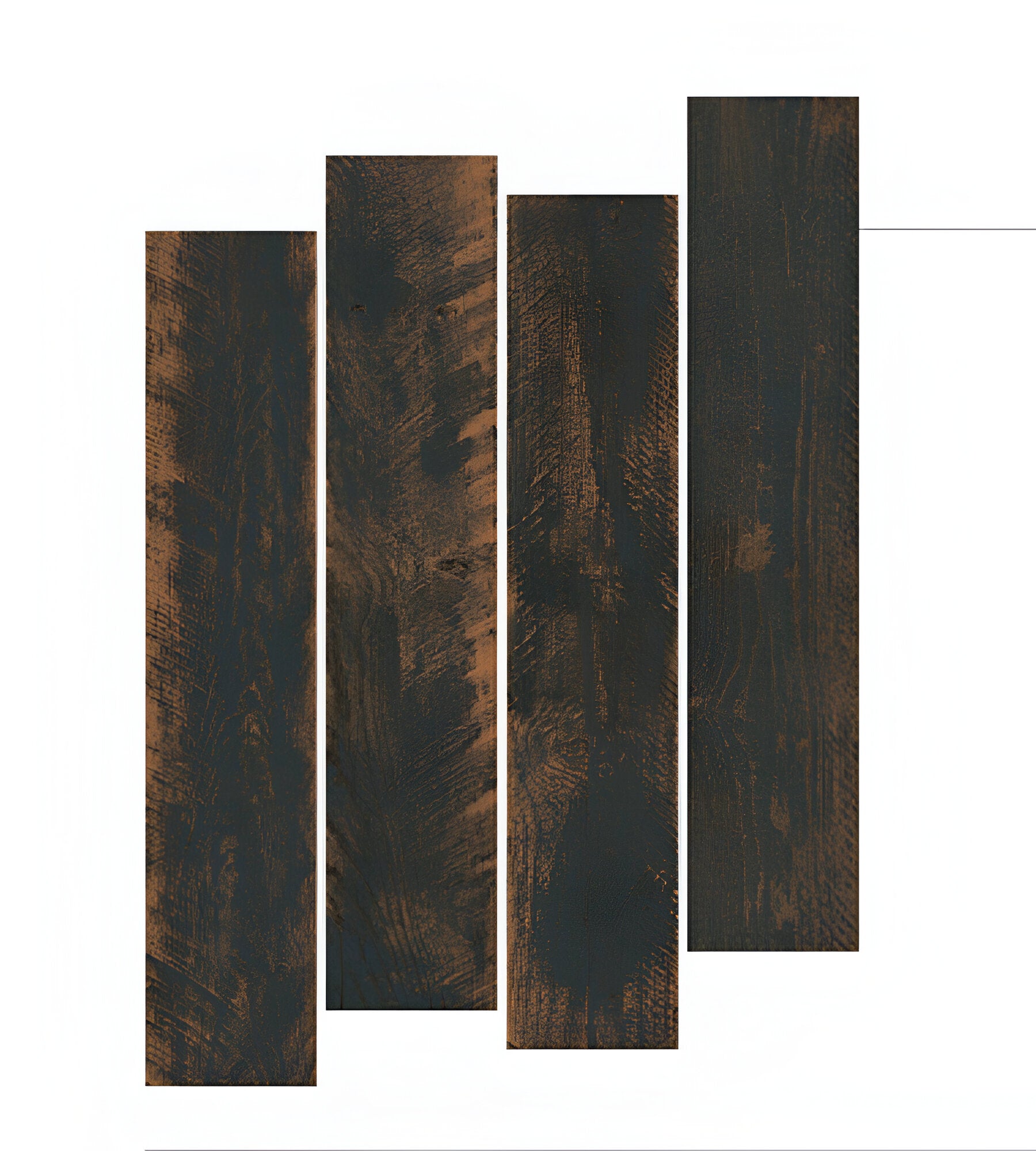 Eden Black Wooden Plank 8×48 Inch vitrified flooring tile featuring a carved wooden texture in deep black shade, showcasing realistic natural grain detailing and long plank format for premium interior flooring applications.”