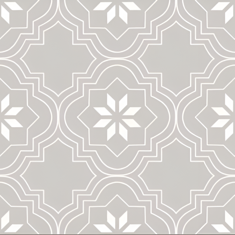 Egyptian Gris Vitrified Moroccan Tile 24x48 Inch – Elegant vitrified tile with intricate Moroccan-style motifs in soft grey tones, perfect for sophisticated wall or floor accents.