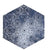 Emerald Blue Matt Porcelain Tile with hexagonal shape and blue-toned artistic patchwork designs – 8x10 Inches.


