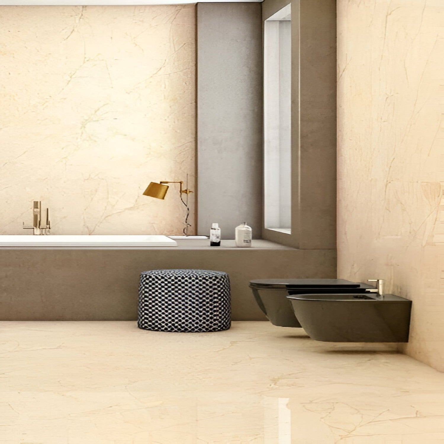 Esha Crema Endless Vitrified Tile 24 Inch x 48 Inch featuring a smooth cream finish with subtle texture suitable for modern wall and floor applications in living rooms kitchens and commercial spaces
