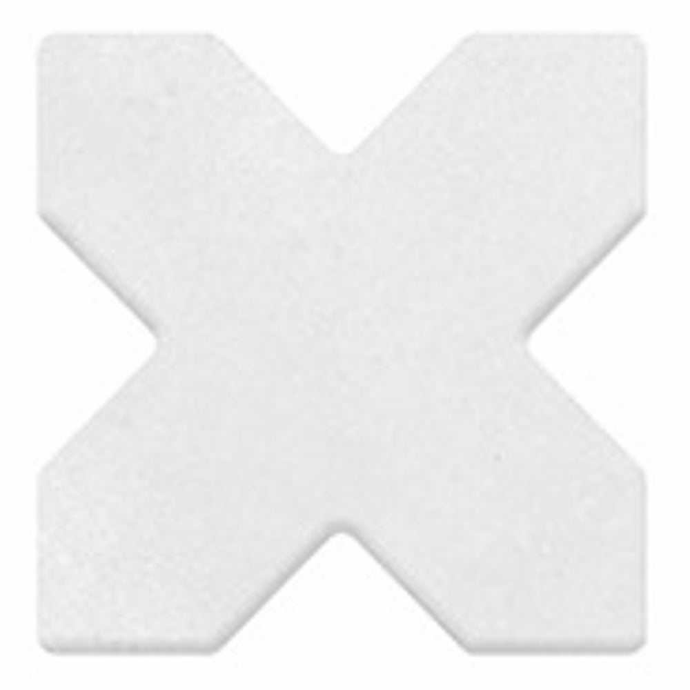 “Estrela Chalk Star-Cross vitrified tile in 6×6 inch size featuring a detailed geometric star-cross pattern with a soft matt finish, suitable for stylish floor and wall applications in modern and classic interiors.”