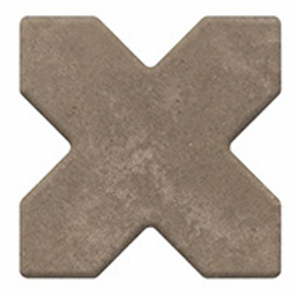 Estrela Peanut Star-Cross vitrified tile in 6×6 inch size featuring a detailed star-cross geometric pattern in warm peanut color with a smooth matt finish, suitable for floor and wall installation in bathrooms, kitchens, living spaces, and decorative interior designs.
