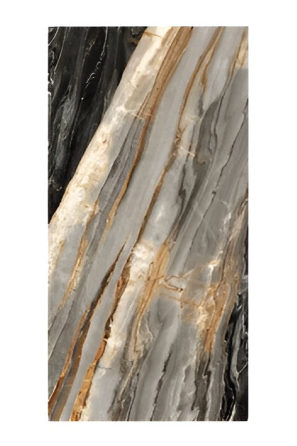 Exotic Black Marble Vitrified Tile 24 x 48 inch featuring a deep black marble-inspired design with subtle white veining, ideal for creating a luxurious and contemporary look on floors and walls.
