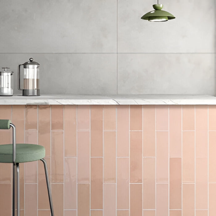 Blushing Rosy Designer Fes Subway Tile