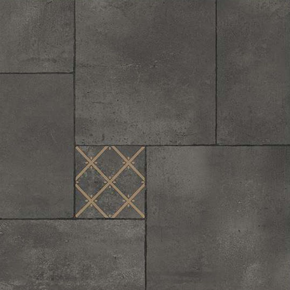 Flex Naturale Moroccan ceramic floor tile in 24 x 24 inch size featuring detailed printed rangoli-inspired patterns with intricate geometric motifs, matt surface texture, decorative artistic layout suitable for living room and designer interior flooring applications.