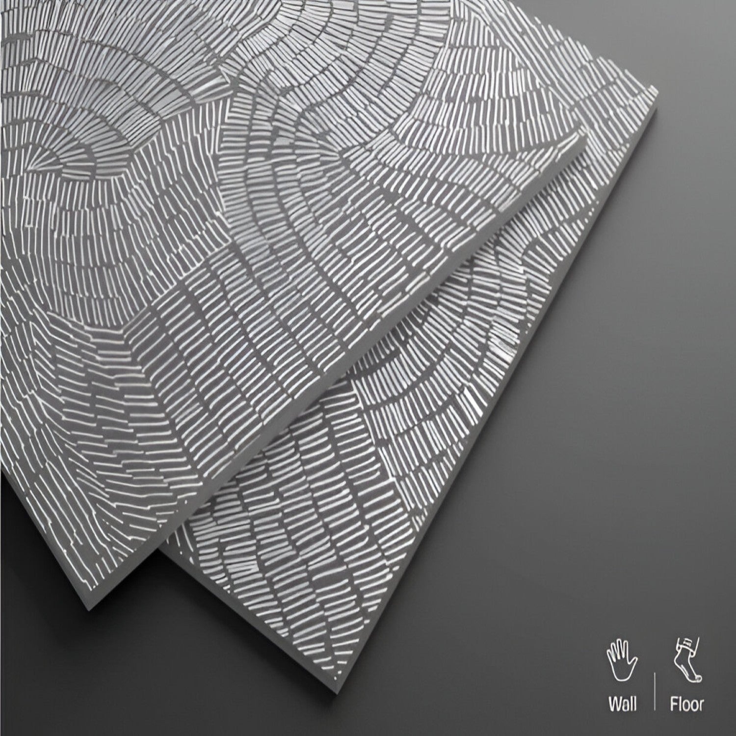 Fossil Gray Moroccan Ceramic Tile – 24x24 inch ceramic tile featuring soft gray Moroccan-inspired patterns with aged, fossil-like detailing for a vintage look.