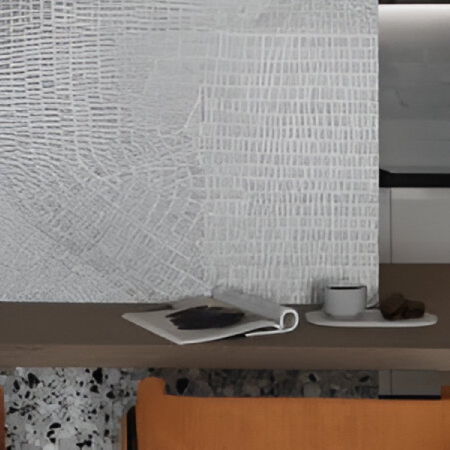 Fossil Gray Moroccan Ceramic Tile – 24x24 inch ceramic tile featuring soft gray Moroccan-inspired patterns with aged, fossil-like detailing for a vintage look.