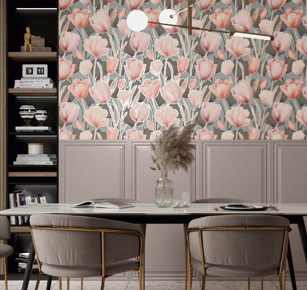 Frame Caramel Decor Wallpaper Tile 24 x 48 inch featuring a warm caramel-toned decorative pattern, perfect for adding an elegant and contemporary touch to walls and surfaces.
