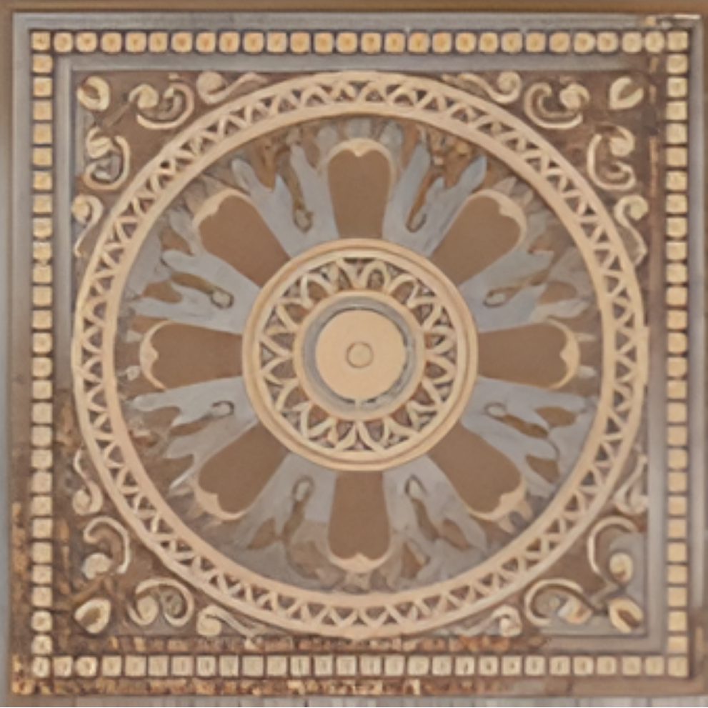 Gatsby Copper Deco Ceramic Tile 12x12 Inch in antique brown finish featuring embossed patterns, decorative highlighter design, and glossy textured surface for luxurious interior wall décor.