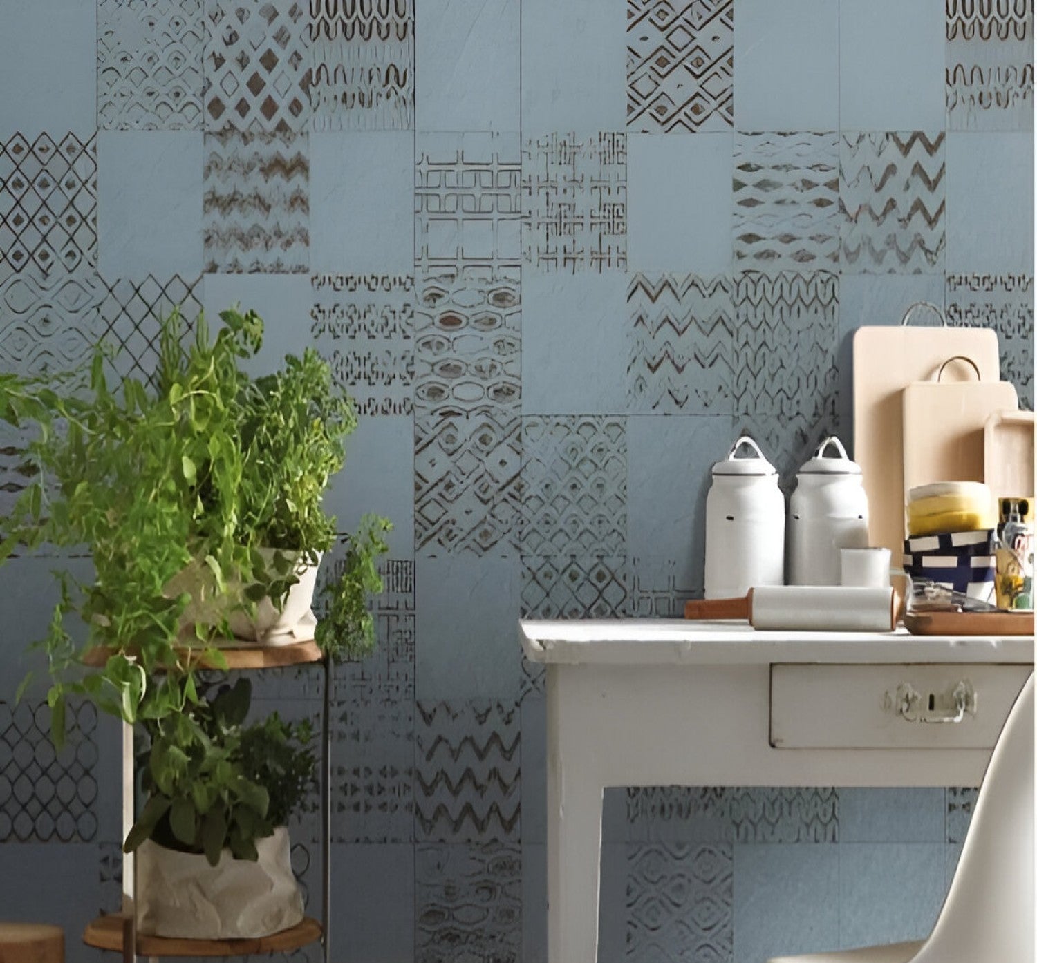 Glitz Sky Ceramic Tile 8x8 inch with soft sky-blue tones, smooth matte finish, and subtle texture, perfect for creating bright and serene flooring, wall, or backsplash designs
