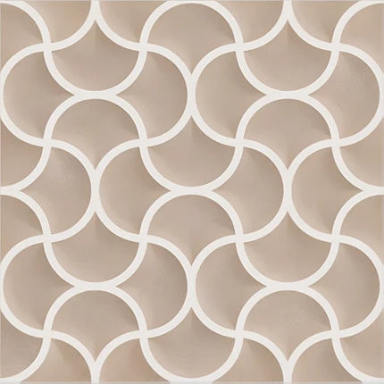 Gloss finish 506-MN ceramic wall tile with deep punched embossed texture and highlighted detailing, shown in a 12x12 inch format for modern interior wall décor.