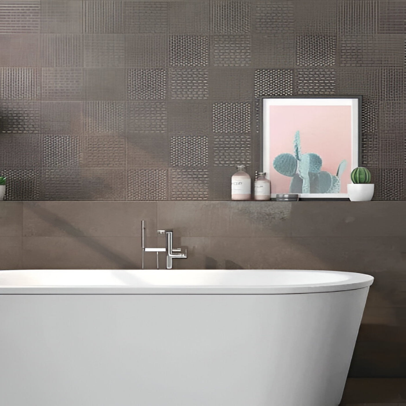 Bold Textured Oxide Bathroom Design Inspiration