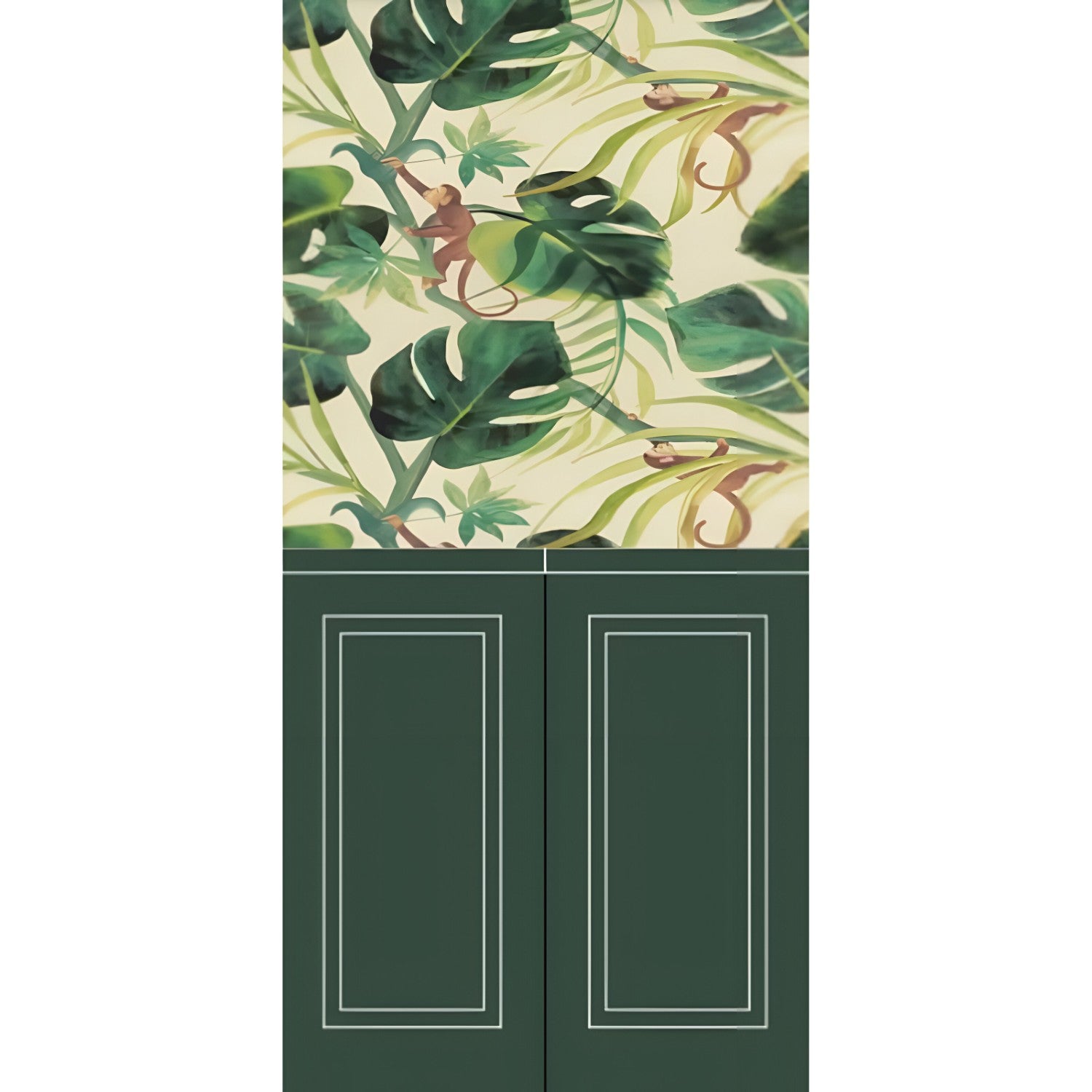 Green Fauna 3 Wallpaper Set Tile 24 Inch x 48 Inch featuring a decorative nature-inspired pattern in green tones with smooth finish suitable for wall applications in living rooms bedrooms and accent walls
