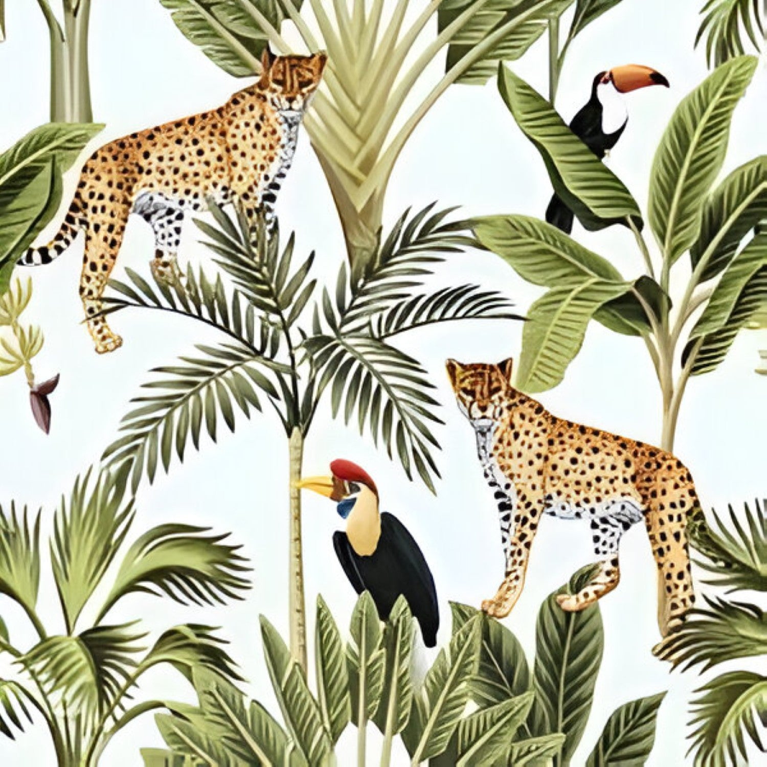 Green Fauna 8 Wallpaper Set Tile 24 Inch x 48 Inch featuring a decorative nature-inspired pattern in green tones with smooth finish suitable for wall applications in living rooms bedrooms and accent walls
